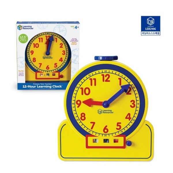 ab01 러닝리소스 LER 2996 시간학습기 (대형 12시간 ) 대형시계 교사용시계 학교용시계