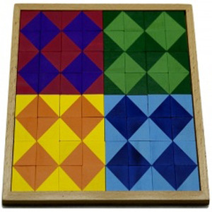 패턴모자이크 모자이크퍼즐 수업용 돌봄교실용 64P 비치나무사용 고급형 모자이크블록 패턴블록 원목퍼즐